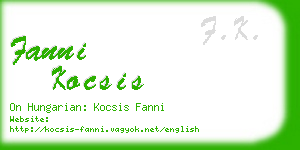 fanni kocsis business card